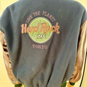 1992 vintage Hard Rock Cafe Tokyo L large letterman bomber jacket